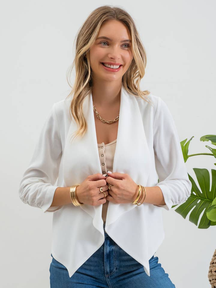 Blu Pepper - Vente Blazer – femme - Blazer à manches 3/4 froncées9