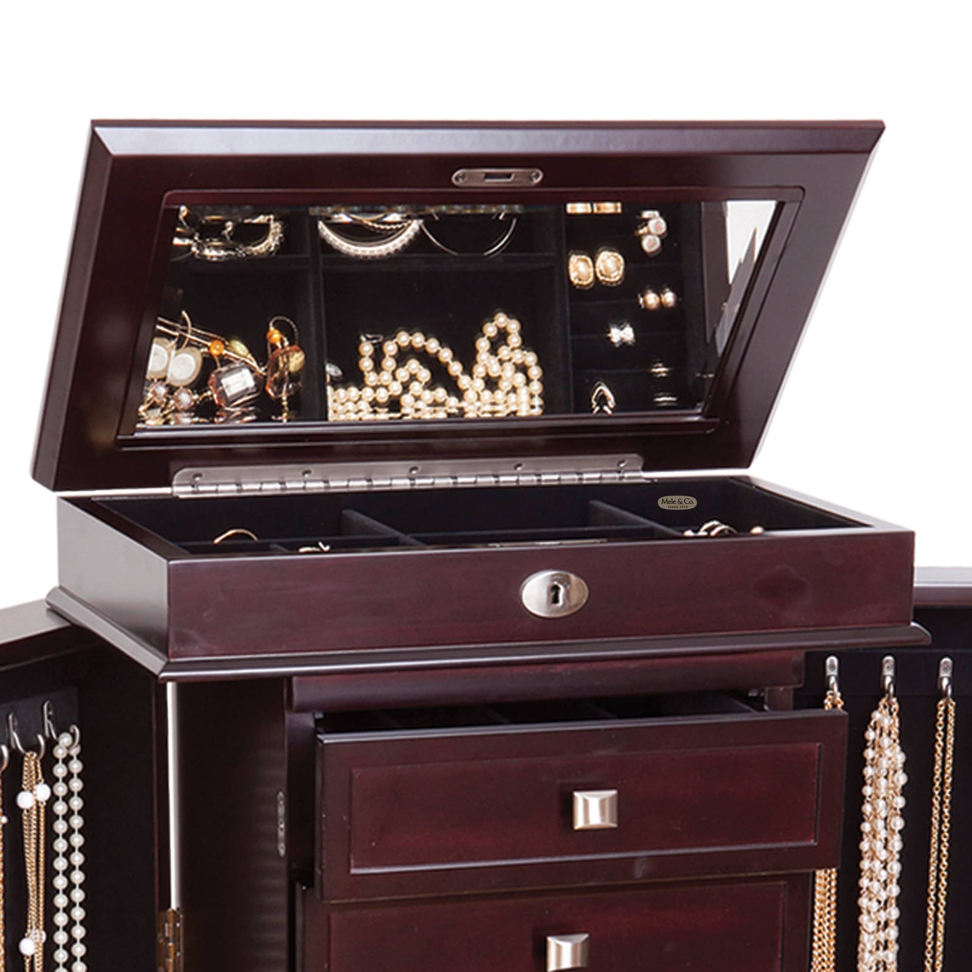 Mele and Co - Wholesale Jewelry Box/Organizer - Mele and Co Olympia Wooden Jewelry Armoire3