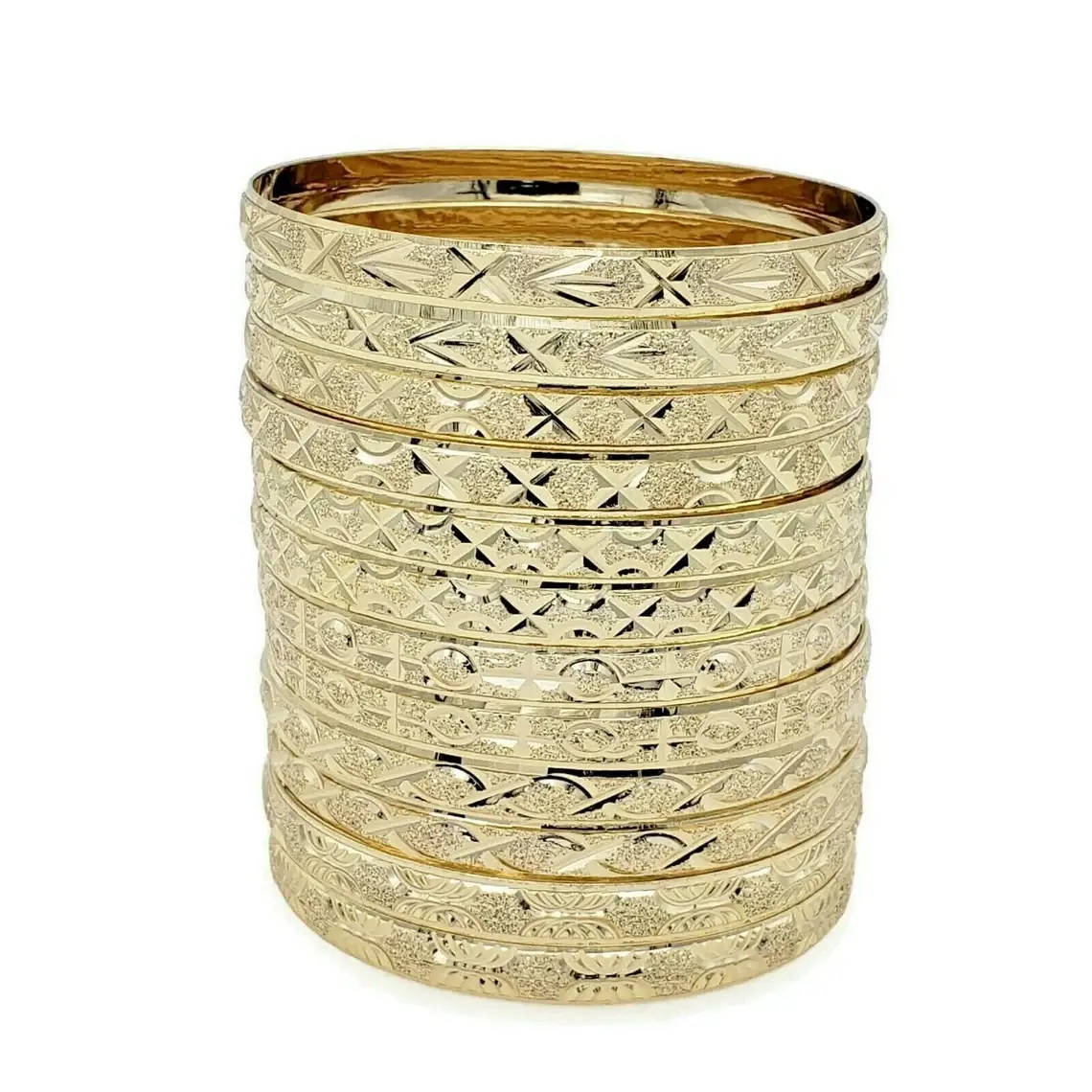 Treasure Jewelry - Wholesale Bangle Bracelet - 18k Gold Plated Bangles Set of 120