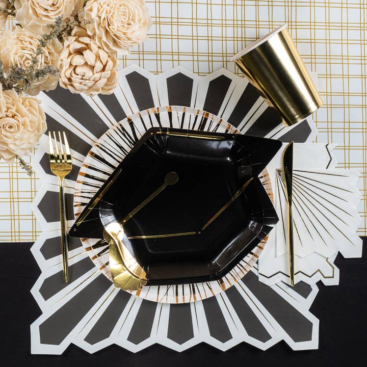 Gatherings by Curated Paperie - Wholesale Disposable Plate - RAD24-DNP3- Radiance Gold Foil Dinner Paper Plates3