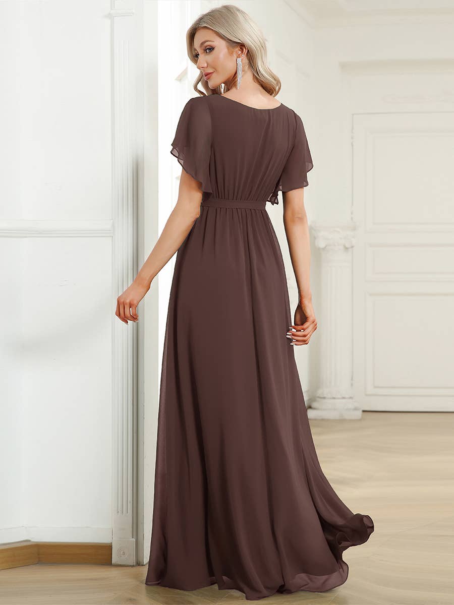 Ever-Pretty - Vente Robe – femme - Robes de soirée à volants à manches courtes exclusives B2B24