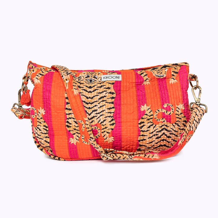 Sac K "Poppy Tiger" - Sac polyvalent en coton au design coloré pour la vente par kikooni