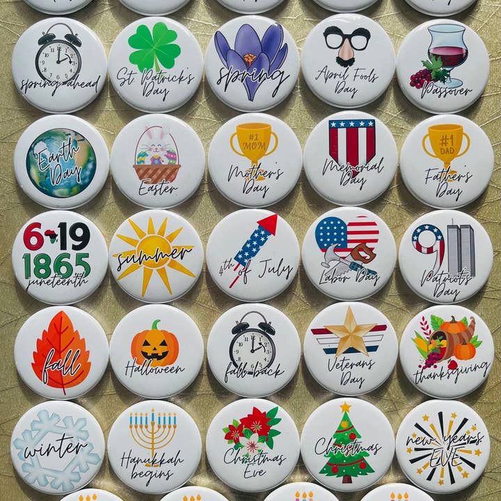 ÍMÃS DE FERIADO 1,5" Quadro Branco, Casa, Sala de Aula, Calendário, Organização Doméstica, Calendário Perpétuo por atacado de Stuck On Joy