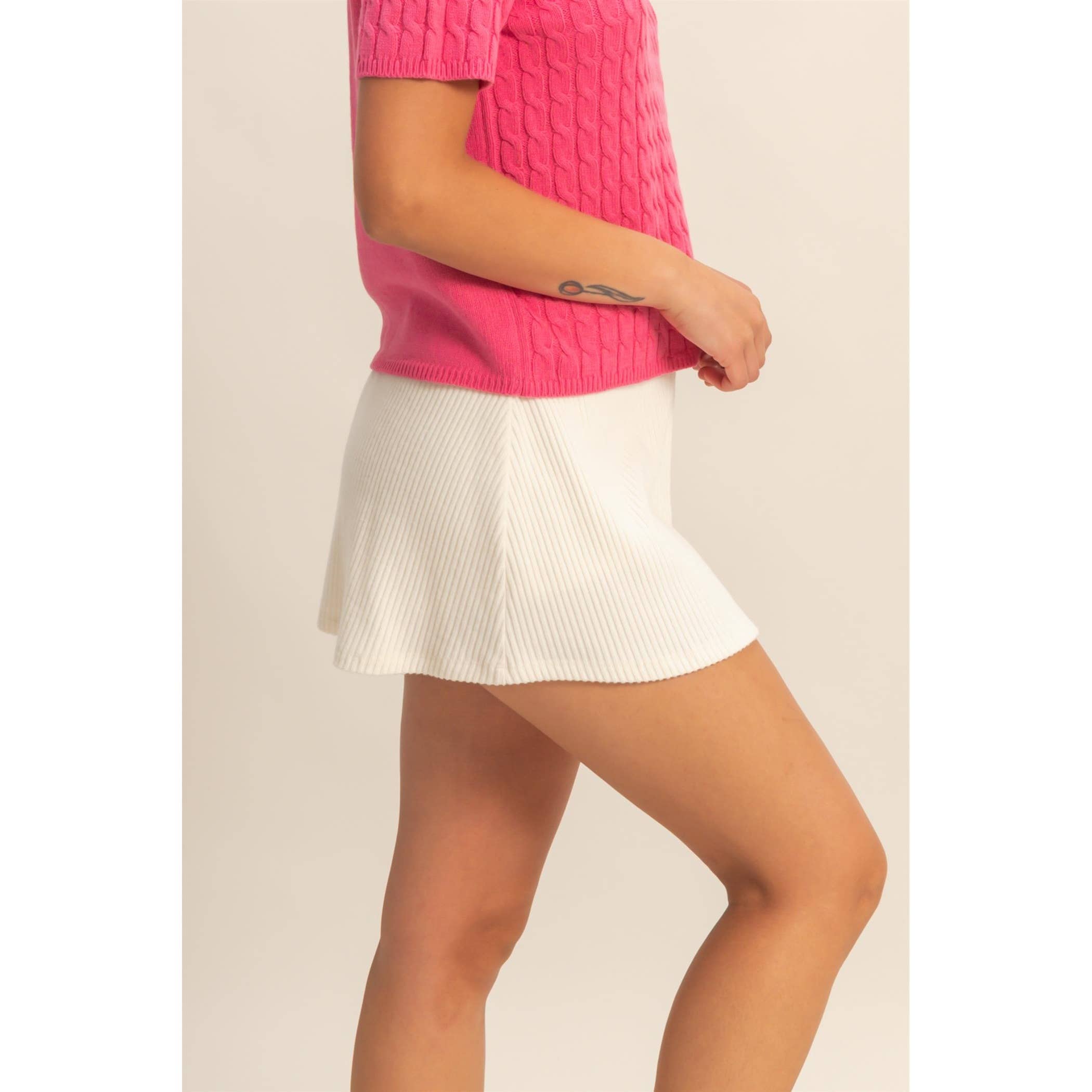 Double Zero - Wholesale Skort - Women's - Ribbed Elastic Waist Mini Skort19
