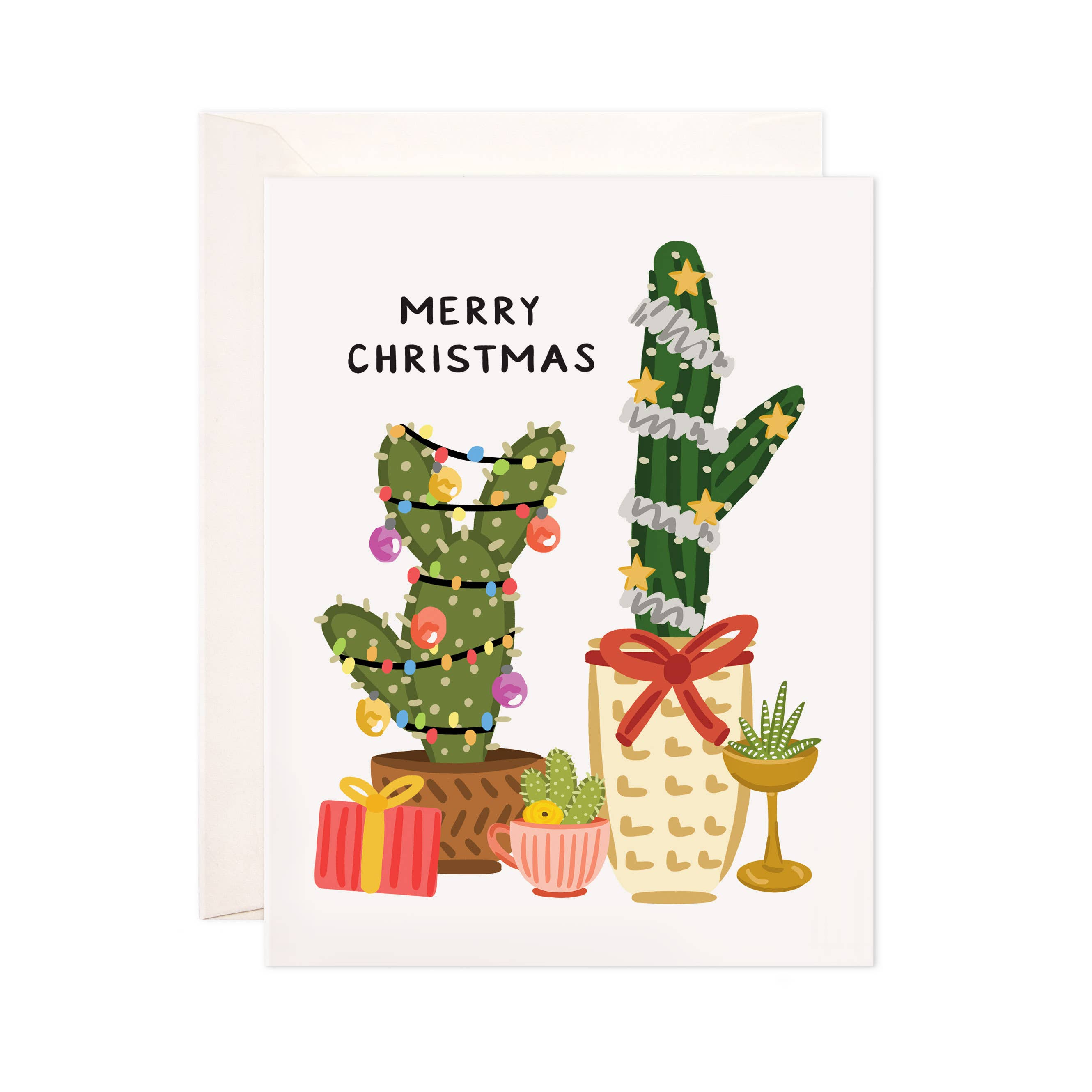 Bloomwolf Studio - Wholesale Christmas Card - Christmas Cacti Greeting Card - Plant Shop Christmas Card1