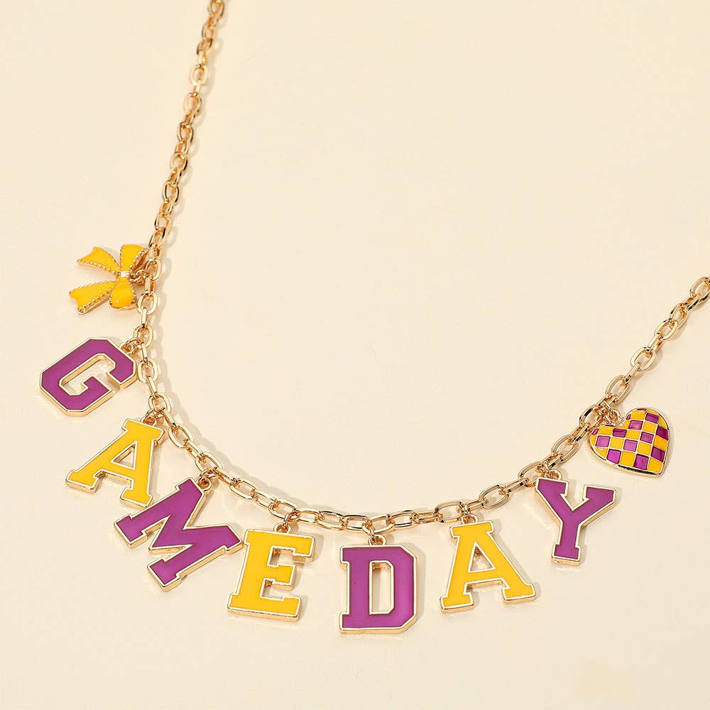 Sensibling Corp. - Wholesale Pendant/Charm Necklace - GAME DAY Letter Charm Station Necklace12