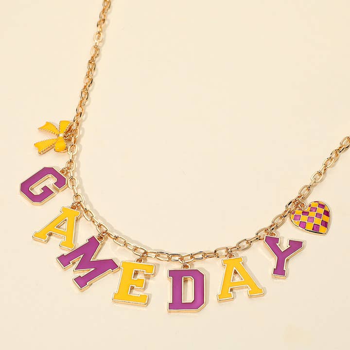 Sensibling Corp. - Wholesale Pendant/Charm Necklace - GAME DAY Letter Charm Station Necklace12