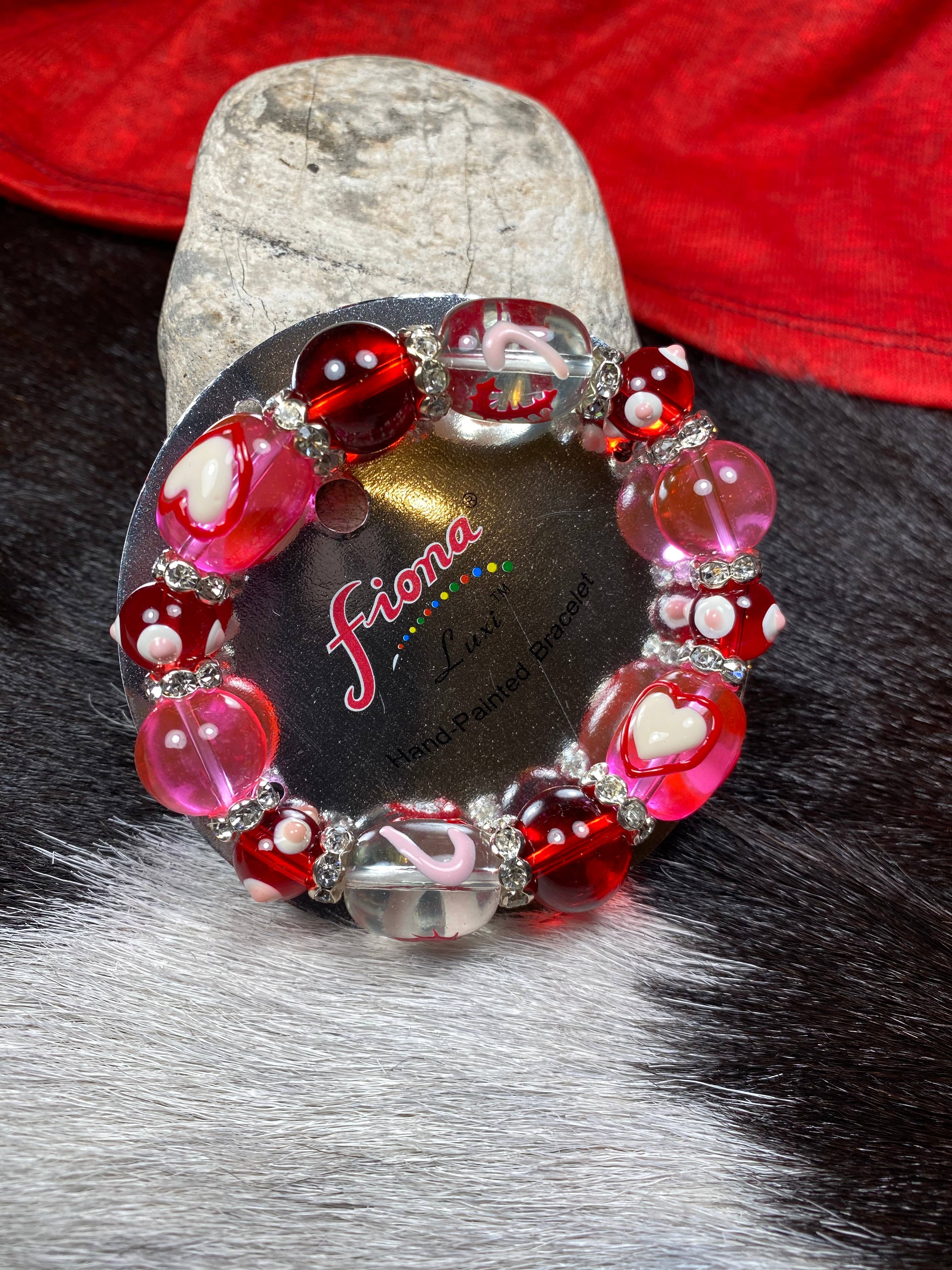 Fiona Accessories - Vente Bracelet de perles - Bracelets coeur Saint-Valentin 36 pièces avec affichage coeur rouge9