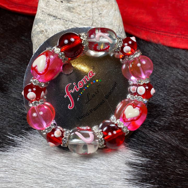 Fiona Accessories - Vente Bracelet de perles - Bracelets coeur Saint-Valentin 36 pièces avec affichage coeur rouge9