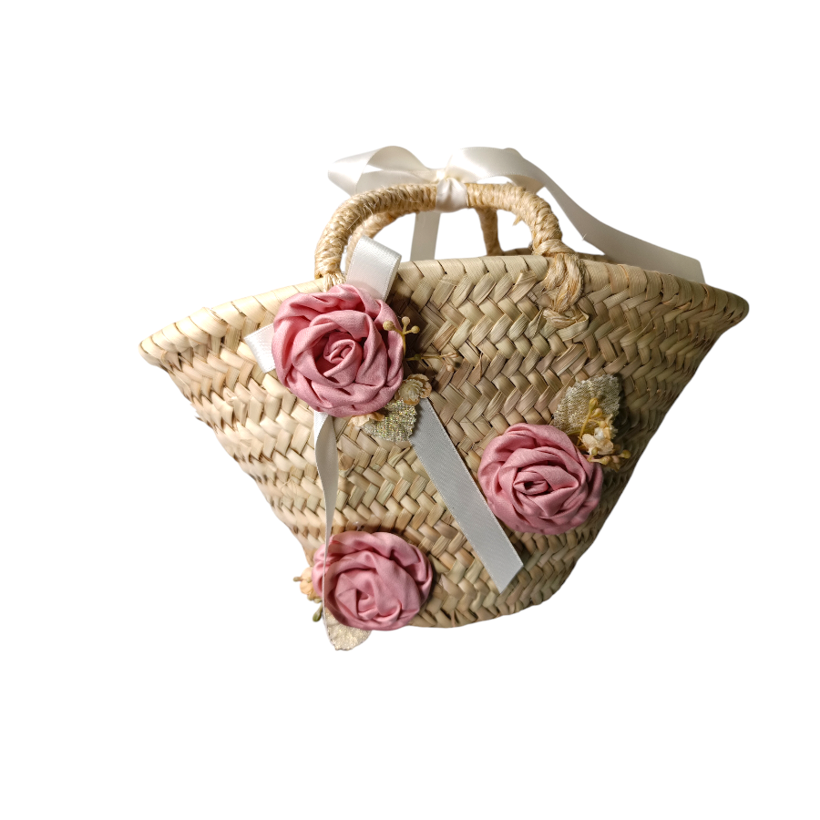 Flormoda - Wholesale Picnic Basket - Medium Strawberry Pink Basket0