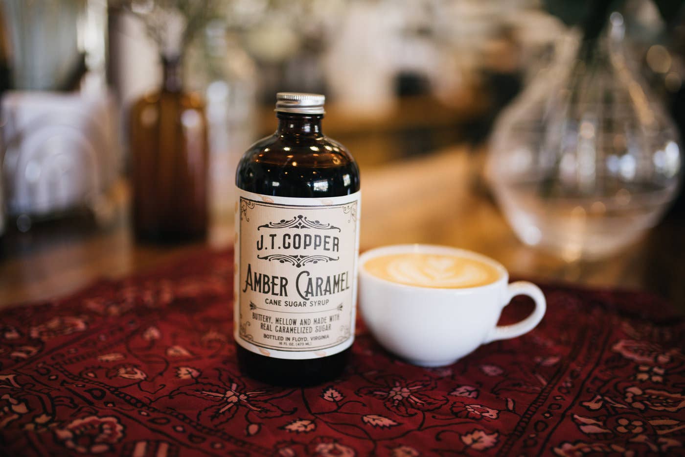 Red Rooster Coffee Roaster - Wholesale Cocktail Mix/Syrup - Amber Caramel Syrup – Organic, Vegan, Gluten-Free – 16 fl oz1