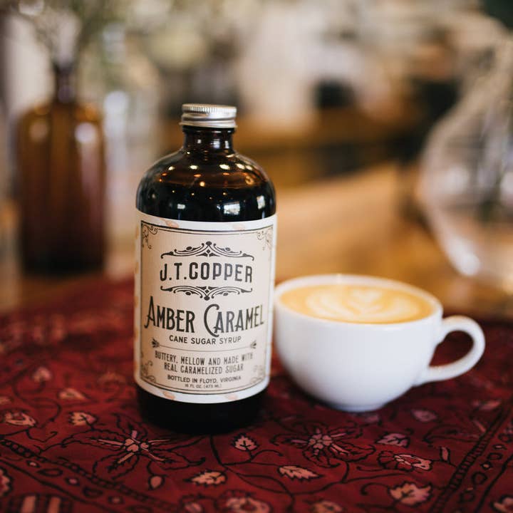 Red Rooster Coffee Roaster - Wholesale Cocktail Mix/Syrup - Amber Caramel Syrup – Organic, Vegan, Gluten-Free – 16 fl oz1