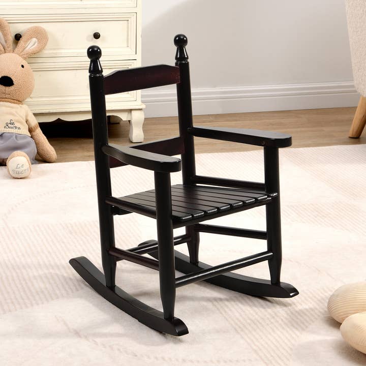 Children's Rocking Oak Chair – Indoor/Outdoor, Espresso for wholesale by 39F Inc.