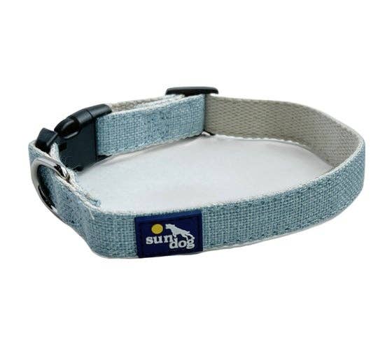 Sun Dog - Wholesale Pet Collar - Dog - Organic Chambray Blue Hemp Collar0