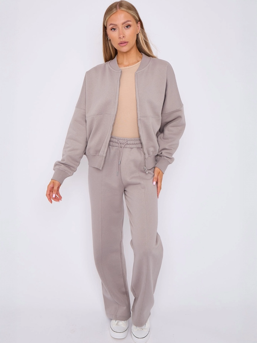 AX Labels - Wholesale Top & Pant Set (NOT Loungewear) - Women's - Oversized Bomber Style Fleece Zipper Co-ord1