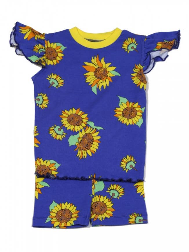 Sunflowers PJ Short Set for wholesale by New Jammies