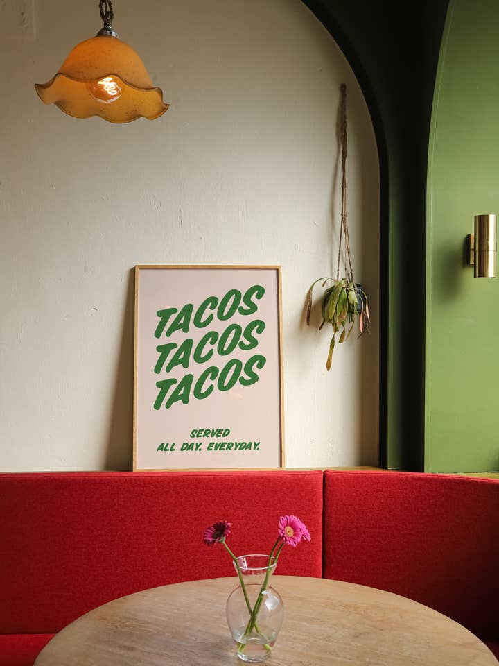 Tacos Print I Cream/Grøn for engroshandel hos SOFE Store