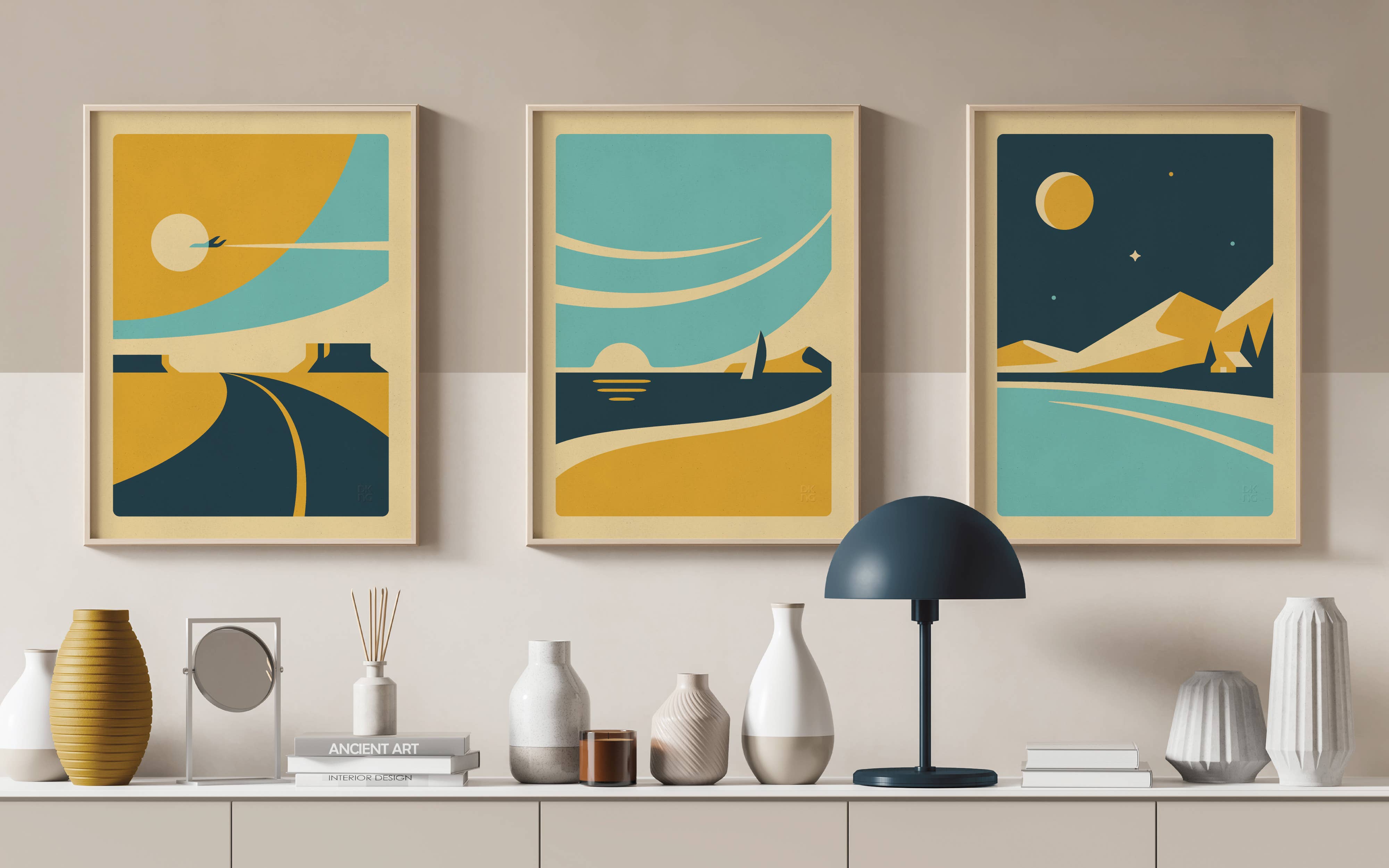 DKNG Studios – wholesale Art print – Horizons: Beach - Three-Color Screen Print7
