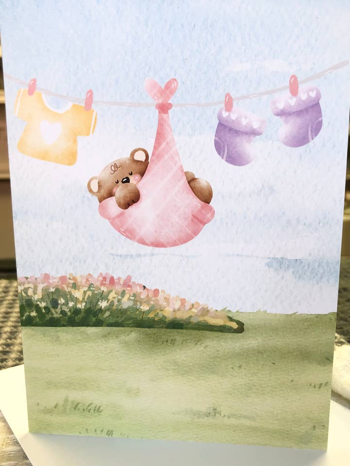 Oh Baby - Card for wholesale by Old Soul Woodworking LLC