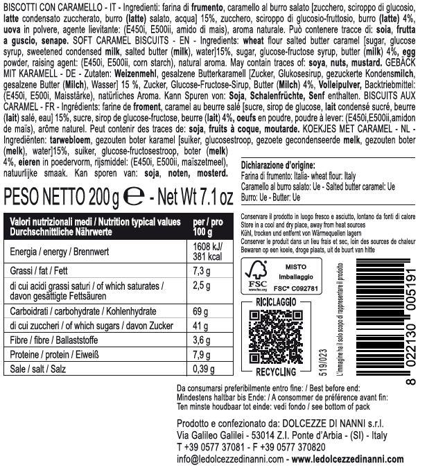Le Dolcezze di Nanni - Wholesale Cookie - 519 Morbiducci with Salted Caramel, soft biscuits made in Italy, Tuscany 4