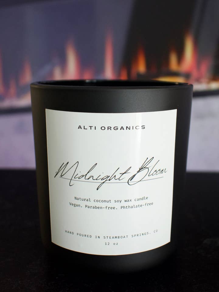 Midnight Bloom Candle (12oz) for wholesale by ALTI ORGANICS