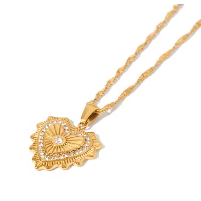 LOUIZ – Großhandel Kette mit Anhänger/Charm – Bohemian Herz Halskette0