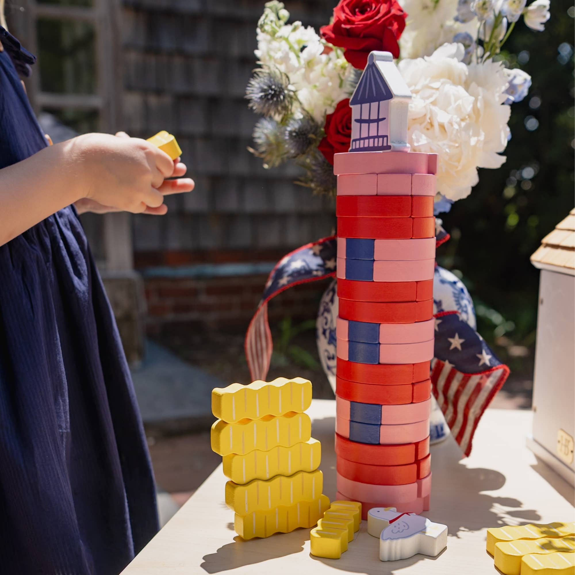 Jollity & Co. + Daydream Society - Wholesale Stacking Game - Seaside Lighthouse Lookout Stacking Game2