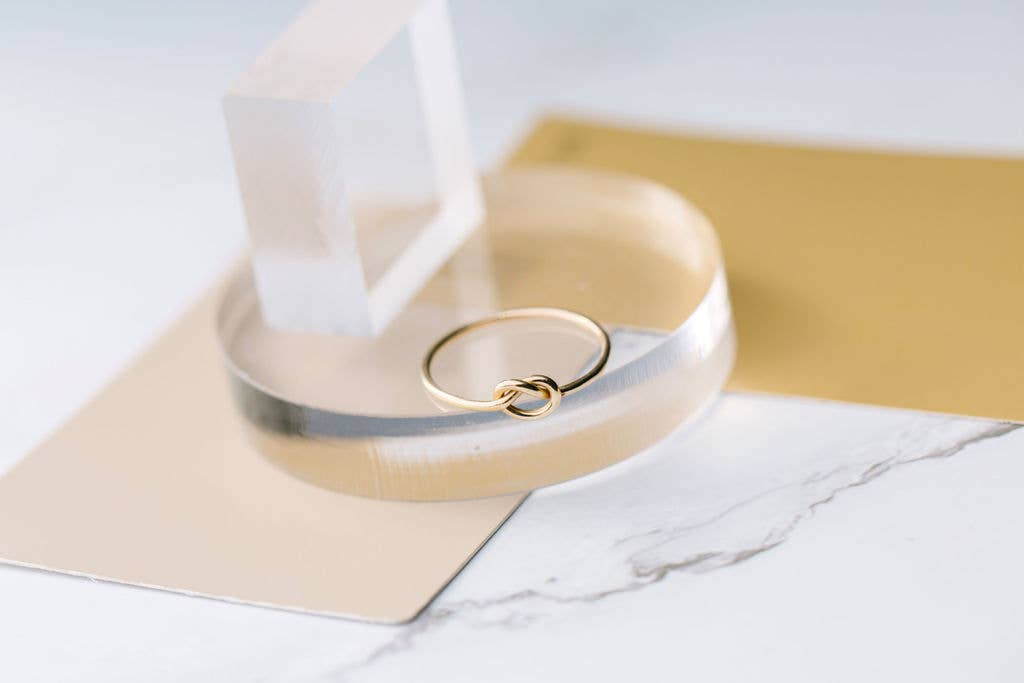 The Land of Salt - Venta al por mayor Anillo de banda/apilable - Anillo Love Knot chapado en oro7