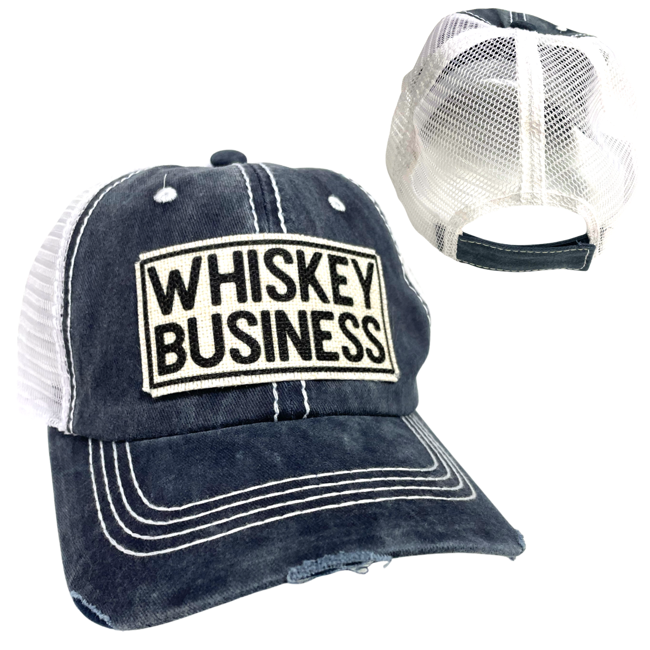 dkhandmade - Wholesale Trucker Hat - Unisex - WHISKEY BUSINESS BALL CAP | UNISEX HAT | DISTRESSED4