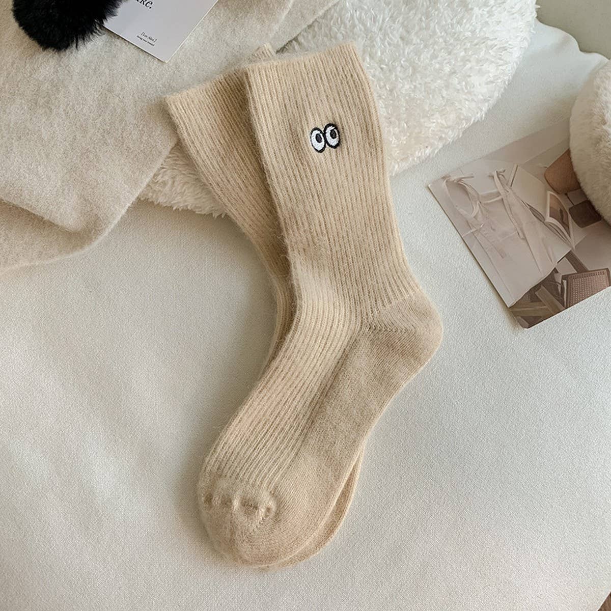 ACCITY - Wholesale Socks - Women's - Sweet Plush Socks Women Big Eyes Warm Slouch_CWMS028253