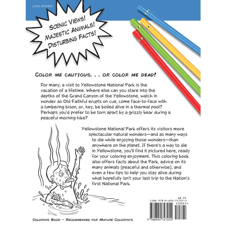 Farcountry Press - Wholesale Coloring Book - Kids & Baby - Yellowstone National Park
A Cautionary Coloring Book