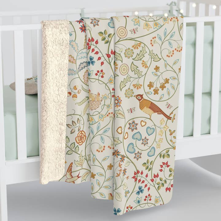 Willy Morris Home Emporium - Wholesale Throw blanket - Sherpa Fleece Blanket inspired by William Morris - Newill Collection7