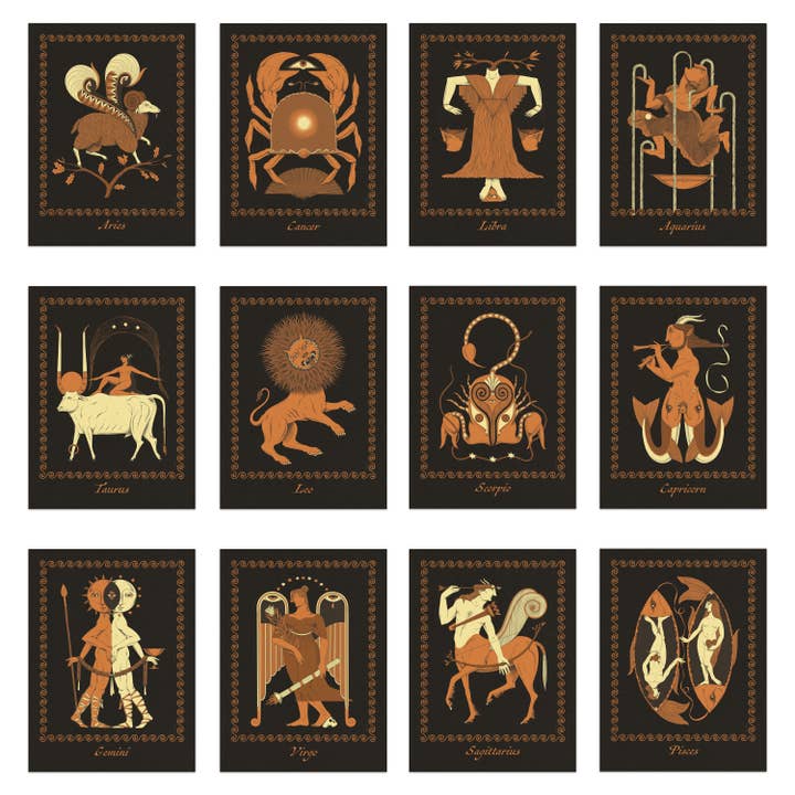 Ensemble d'impressions du zodiaque (12 impressions) pour la vente par Studio Vermilio