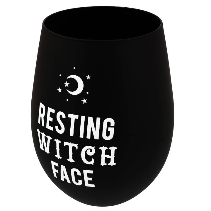 Fantasy Gifts - Vente Verres à vin - Verre à vin sans pied Resting Witch Face1