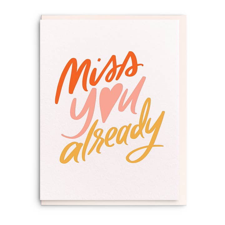 Saknar dig redan - Boktryck farväl gratulationskort för wholesale av Dahlia Press