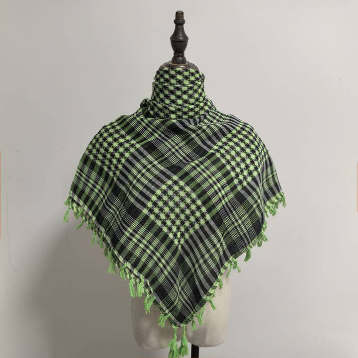 Ecovear - Wholesale Scarf - Unisex - Arabesque Tactical Shemagh Scarf with Houndstooth Pattern10