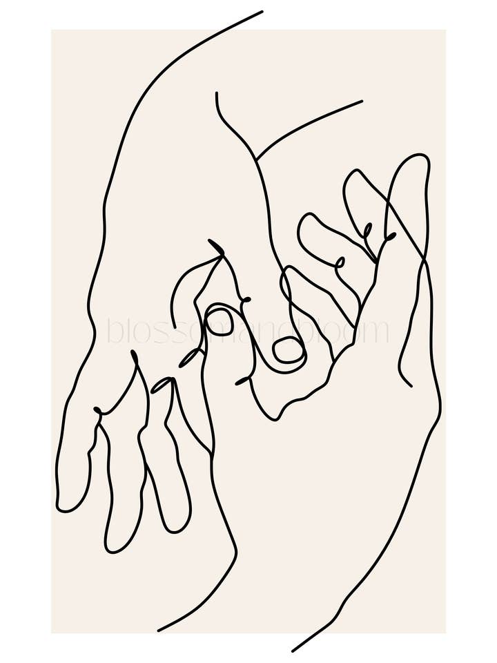 Mains Line Art pour la vente par Blossom & Bloom