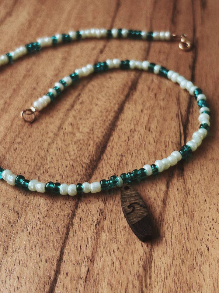 Sea Foam | Handmade Beach Necklace w/ Charm for wholesale by High Tide Studios