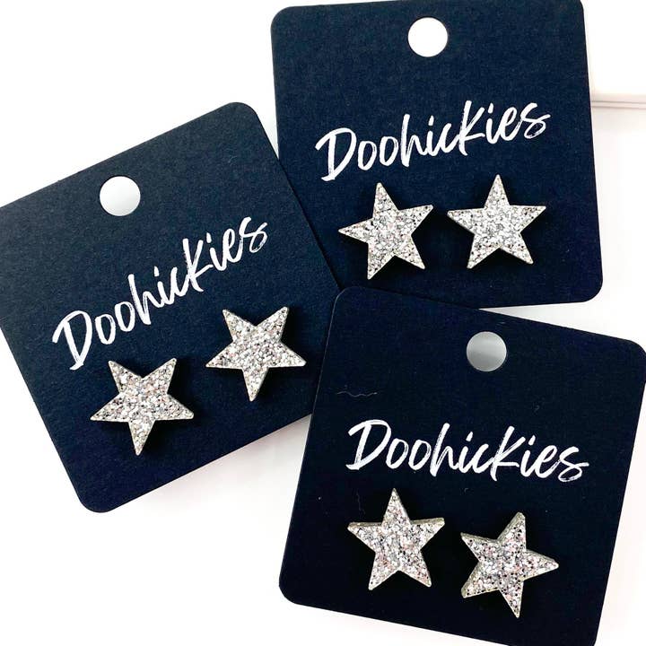 Doohickies – Großhandel Ohrstecker – 15 mm Freiheit Funkelstern Ohrstecker - Patriotische Ohrringe3