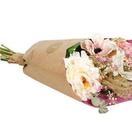 Oasis of Life - Wholesale Dried/Pressed Flowers - Dried Flowers & Silk – Peony Love – 4 Bouquets – ↕55cm – Romantic Dried Flowers & Artificial Flowers Arrangement – Durable & Easy Care – Decoration & Gift0