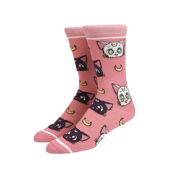 Bioworld Merchandising - Wholesale Socks - Men's - Sailor Moon Crystal Luna & Artemis Men's Crew Socks2