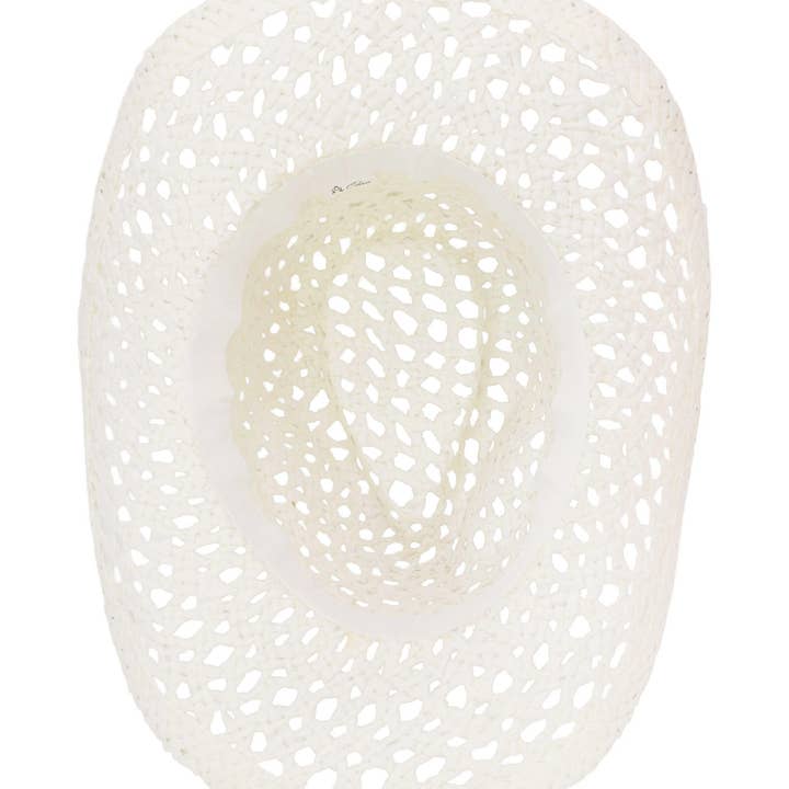 Cap Zone – wholesale Cowboy Hat – Women’s – Gemstone Band Coastal Crochet Fishnet Cowboy Hat7