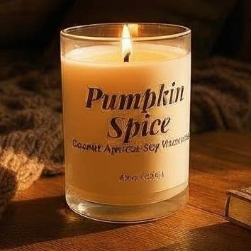 Candela in cera di soia colata a mano al profumo di spezie di zucca per la vendita all'ingrosso da parte di Bath Bums