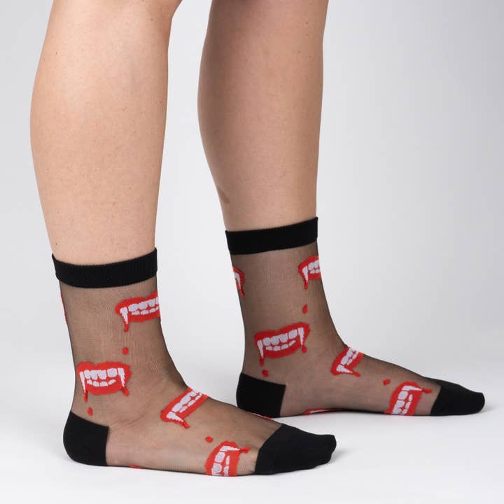 Sock it To Me - Wholesale Socks - Unisex - Bite Me Sheer Crew Socks1