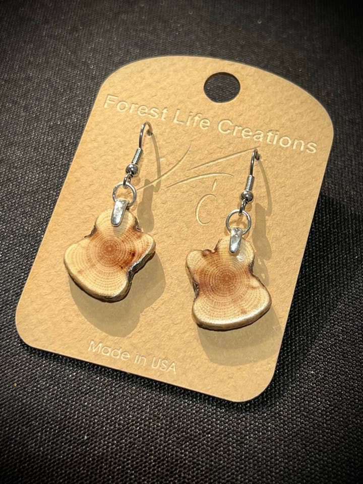 Live Edge Ceanothus Earrings for wholesale by Forest Life Creations