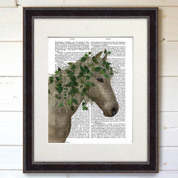 Horse Porcelain with Ivy, Book Print / Art Print / Wall Art for wholesale by FabFunky Ltd