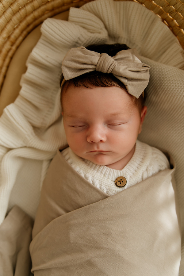 VIXSA - Wholesale Fashion Headband - Baby - VIXSA Taupe Bamboo Bow Headband0