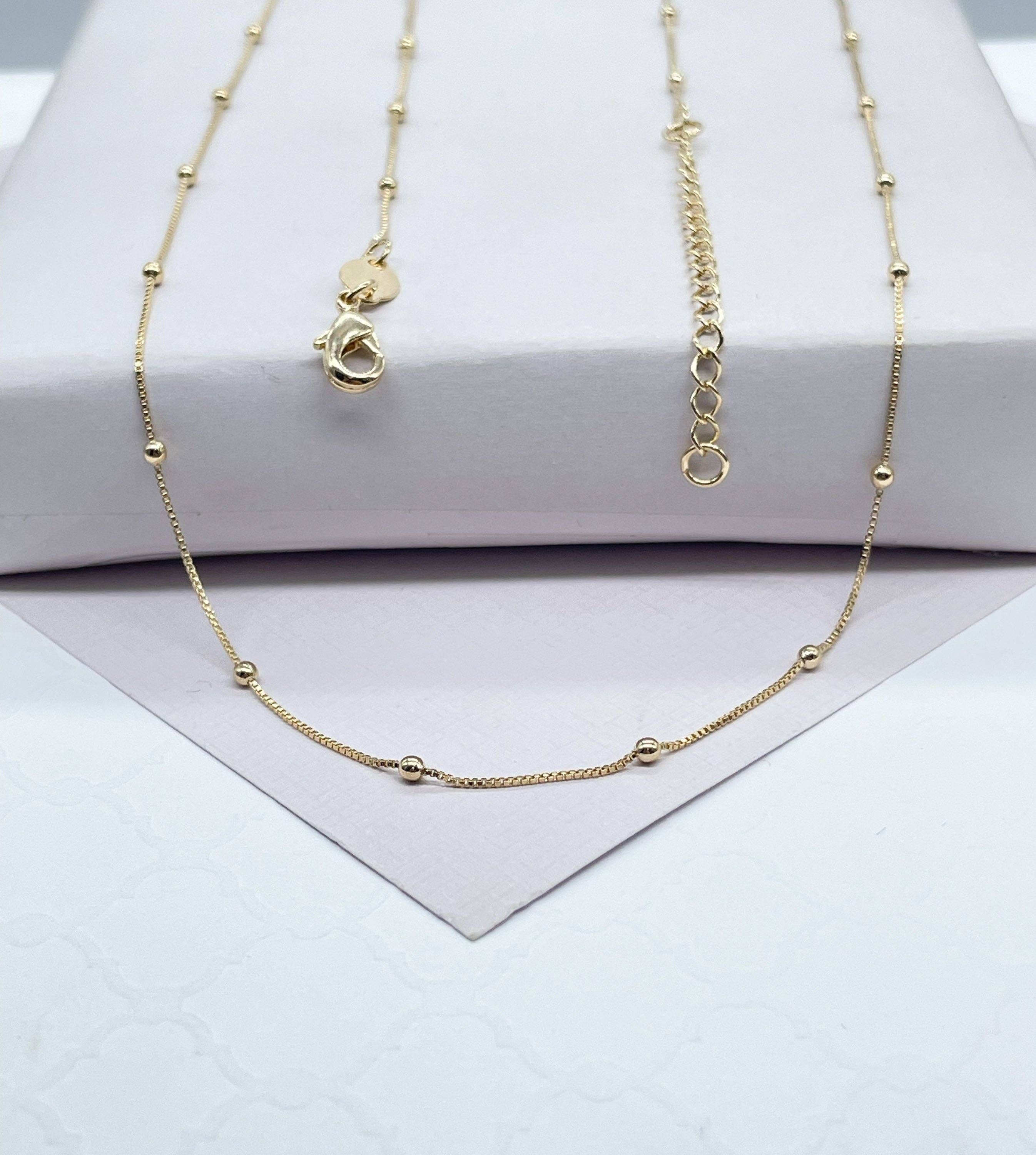 Milie - Wholesale Link & Chain Necklace - 18k Gold Filled Ultra Thin 0.6mm Satellite Chain1