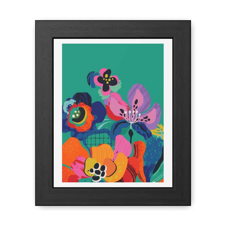 Ericsson 6 - Affiche Encadrée Florale Colorée | Art Mural Vibrant pour la Décoration Intérieure pour la vente par Donkey Laserbeam