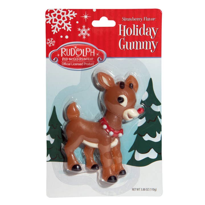 Boston America Rudolph Reindeer Christmas Gummy 3.2 oz 6" for wholesale by Long Island Candy Factory